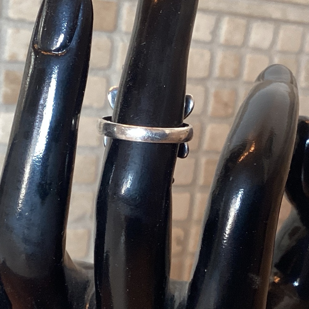 STERLING SILVER 925 BLUE LABRADORITE DETAILED RING SIZE 6 1/2 STATEMENT PIECE - Picture 4 of 7